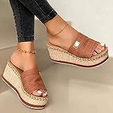 Tipo de tacón: cuña XXSHN Sandalias Mujer Alpargatas Cuñas Zapatillas de Verano para Mujer Mulas de Playa Sandalias de Plataforma con Punta Abierta