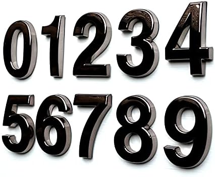 Self Stick Black Mailbox Numbers, 2 Inch Door Address Number Stickers for Apartment Office Hotel Home Room Business Decor Project, Pack of 10.