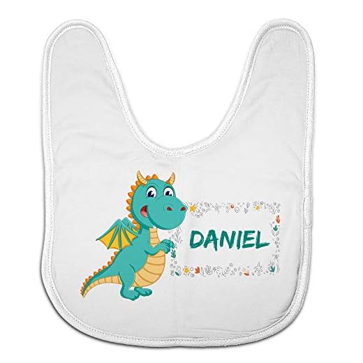 LolaPix Babero recién Nacido. Regalos Personalizados con Nombre. Baberos para bebé Personalizados. Varios diseños. DRAGÓN