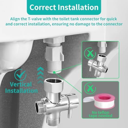 BARROCK Bidet Sprayer for Toilet, Handheld Jet Spray for Existing Toilets with Bidet Hose, Adjustable Water Pressure Muslim Shower, Cloth Diaper/Feminine Wash Sprayer (1, Brushed Nickel) - 5