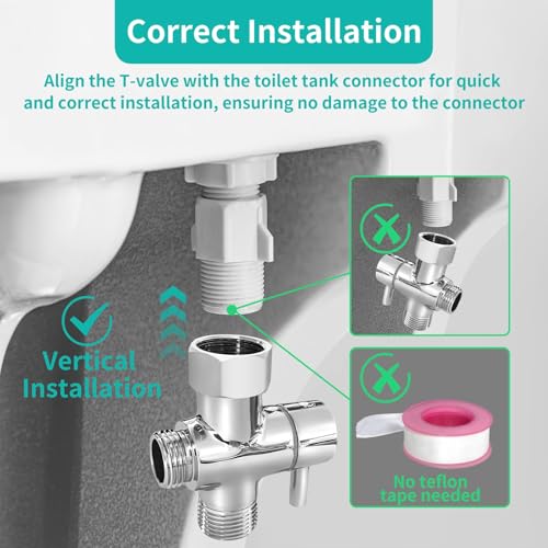 BARROCK Bidet Sprayer for Toilet, Handheld Jet Spray for Existing Toilets with Bidet Hose, Adjustable Water Pressure Muslim Shower, Stainless Steel Cloth Diaper/Feminine Wash Sprayer Brushed Nickel - Thumbnail 6