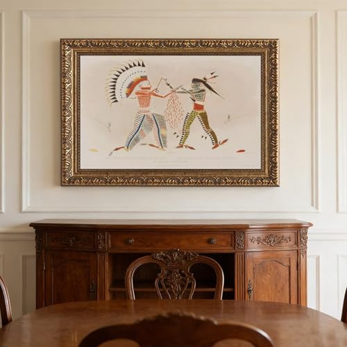 Toile amérindienne Karl Bodmer 40,6 cm pour mur vide - 3