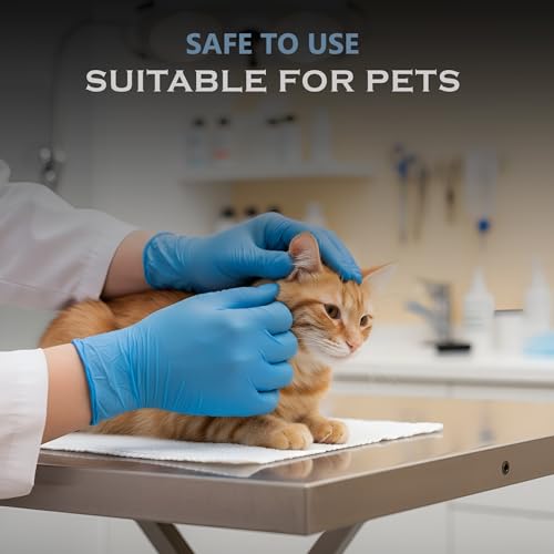 Image of 100 Pcs Disposable Nitrile Gloves | Powder-Free, Latex-Free, Non-Sterile, Chemical-Resistant, Ambidextrous Hand Protection for Medical, Industrial & Home Use (Blue, Medium)