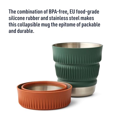Image of Sea to Summit Detour Stainless Steel Collapsible 16 Ounce Camp Mug, Laurel Wreath Green