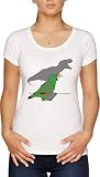 Vendax Funny T-Rex Male Eclectus T-Shirt Femme Blanc, Blanc, XL