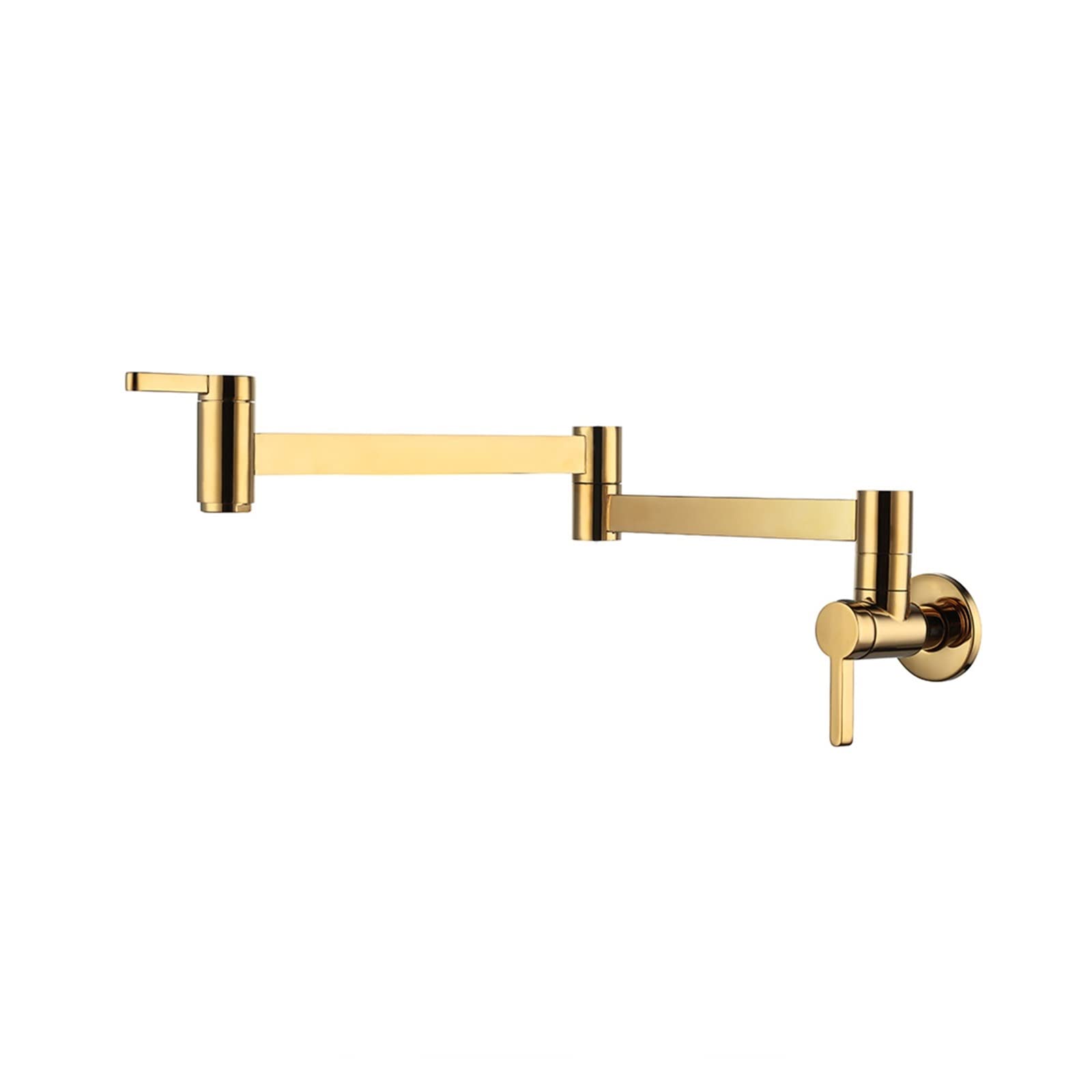 Kitchen Sink Faucets Wall Mount Pot Filler Taps Swivel Folding Retractable Rotary Stretch Basin Faucet Cold Tap,Durability(Style C Gold)