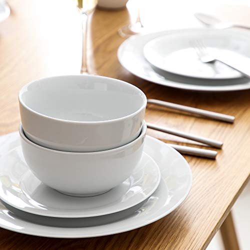 VEWEET Serviesset Basic Serie, 36-delig, van wit porselein, met dinerbord van 27 cm, dessertbord van 19,3 cm, ontbijtkom van 14,2 x 7 cm, servies voor 12 personen - Image 6