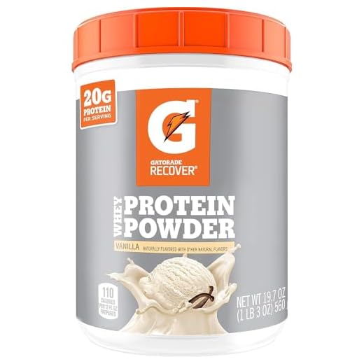 Gatorade Whey Protein Powder, 20 Servings Per Canister, 20 g of Protein Per Serving, Vanilla, 19.7 Oz