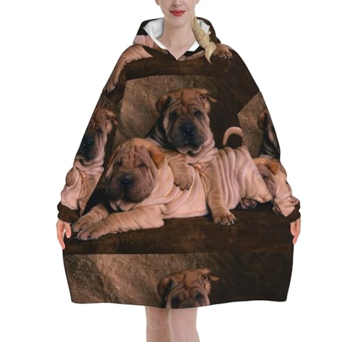 Sweat à capuche couverture Shar Pei idéal pour les soirées d'hiver cocooning