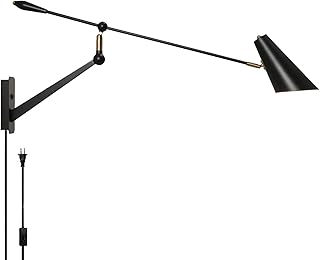 Adjustable Swing Arm Wall Sconce - 360° Rotation & Dual Power Modes (Plu...