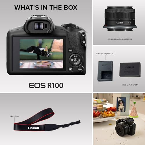 Canon EOS R100 Mirrorless Camera RF-S18-45mm F4.5-6.3 is STM Lens Kit, 24.1 Megapixel CMOS (APS-C) Sensor, 4K Video, Wi-Fi & Bluetooth, Beginner Photographers and Creators, Digital Camera, Black by Canon - Image 4