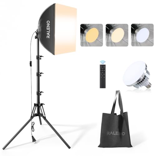 RALENO Softbox Photography Lighting Kit, 16"x16" LED Studio Soft Box Light