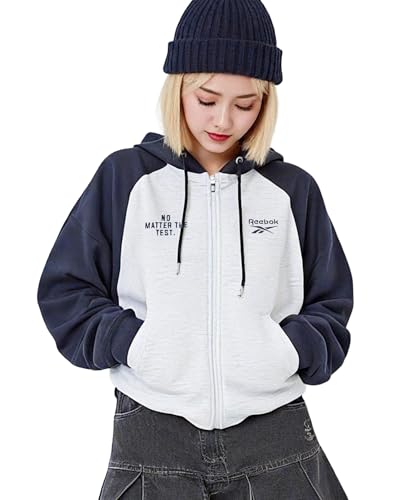 【別注】Reebok/リーボック 裏起毛 クロップドジップアップパーカー クロップド丈 スウェット フーディー rl-5500