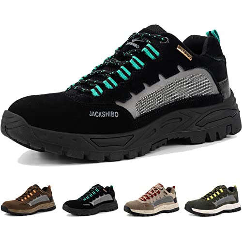 JACKSHIBO Wanderschuhe Herren Damen Wasserdicht Trekkingschuhe Warm Gefüttert Leicht Atmungsaktiv Wanderstiefel (42 EU,Schwarz) Cover