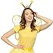 Funcredible Bee Headband and Bee Wings - Bumble Bee Antenna Headband - Bumble Bee Halloween Costume for Women - Bumblebee Costume Accessories for Kids and Adults