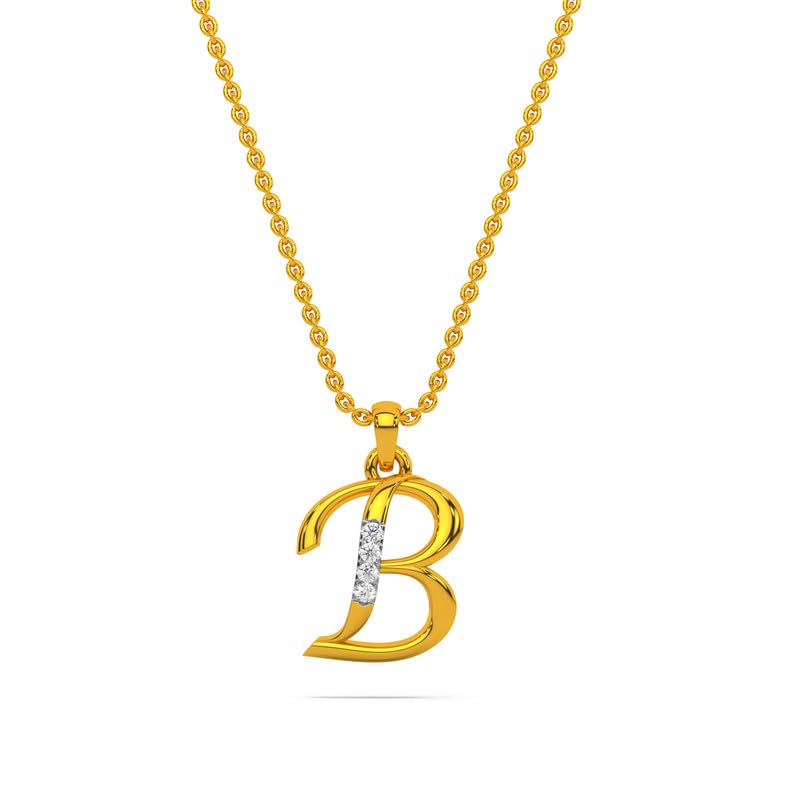 KISNA Alphabet Diamond & Gold Pendant for Women.