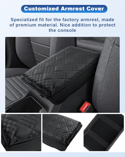 Image of CDEFG for 2026 Kia K4 Center Console Cover, for 2025 2026 Kia K4 Accessories Armrest Cover K4 Middle Console Pad Arm Rest Cushion Leather Cover Thick Pad