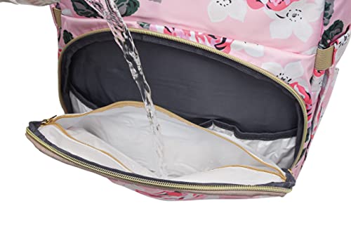 Anas Baby Diaper Bag-Floral Design Diaper Bag With Changing Station-Multifunction Baby Travel Bag Backpack For Mom Dads-Waterproof Portable Baby Bags #TOP4