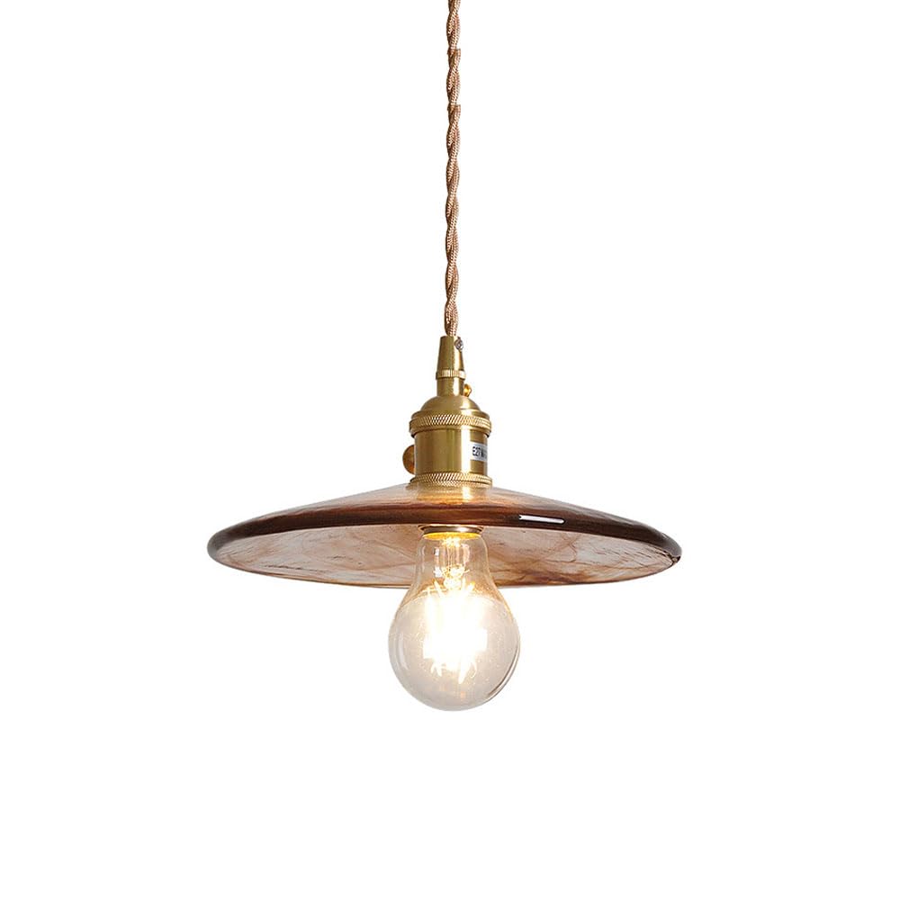 Suspension en cuivre véritable d'inspiration scandinave avec verrerie colorée haut de gamme