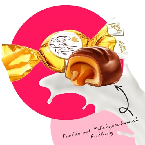 PERE’S CANDY - Golden Lily 800g - Toffee mit Milchgeschmack Füllung in kakaohaltiger Fettglasur - Süßigkeiten Großpackung - Einzeln Verpackt - Ideal als Geschenk und Teilen