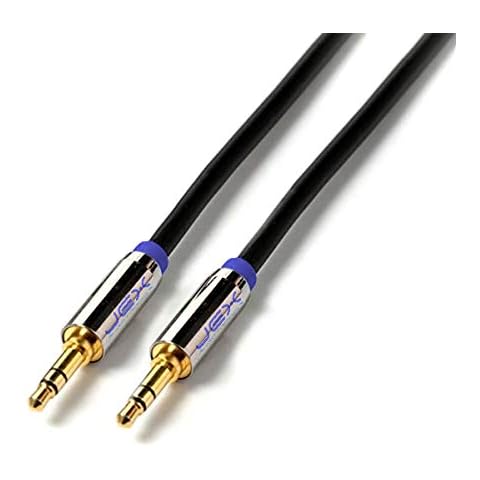 Jex Electronics Professional Headphone Speaker Patch Cable 1/8" 3.5mm Stereo Jack Male to Male Gold Plated (1ft Patch) Cover