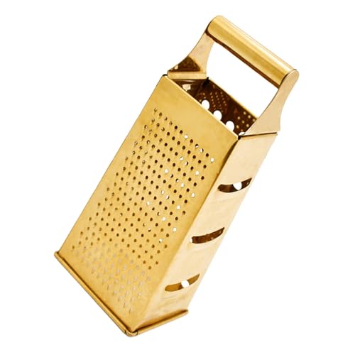 Cheese Grater Box Grater for Cheese Stainless steel Vegetable Slicer Food Shredder with Handle 4-sided Convenience Gadgets for Vegetables, Potatoes, Gold