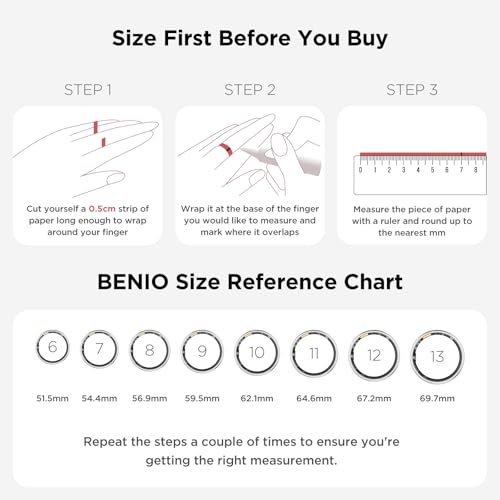 BENIO Gen 2 Smart Ring for Women & Men, Heart Rate,Fitness Tracker with Sleep，Step/Sleep/Blood Oxygen/Heart Rate Tracker - Additional View