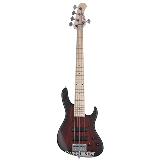 Sadowsky MetroLine 24-fret Modern Bass, Swamp Ash Body, 5-string - Burgundy Blackburst Transparent Satin