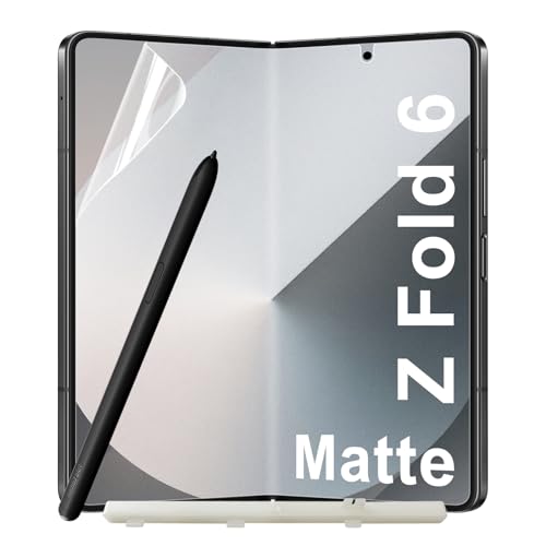 JEHOO 2 Pack for Samsung Galaxy Z Fold 6 Matte Anti-Glare Screen Protector Support Facial Recognition Scratch Resistant Anti-Reflective Matte Protection Flexible TPU Film 02