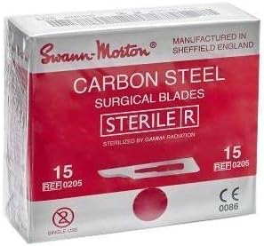 Carbon Sterile Surgical Blades No.15 Pack of 100 (Ideal for Hijama/Cupping) 