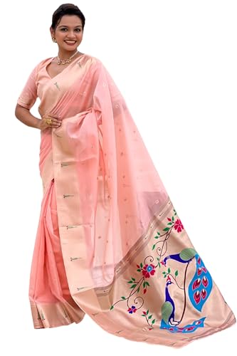 Image of SGF11 Women's Organza Kanjivaram Pure Soft Silk Handloom Saree Pure Golden Zari With Blouse Piece