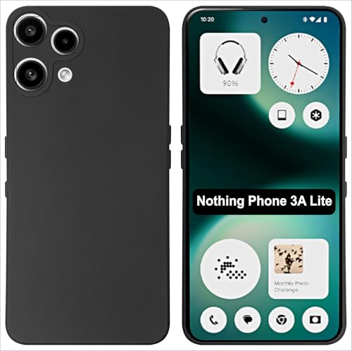 Image of SBMS Silicone Back Cover Case for Nothing Phone 3A Lite | Soft Micro-Fibre Lining Inside | Camera Protection Bump | Shockproof Back Cover Case for Nothing Phone 3A Lite (Candy Cloth Black)