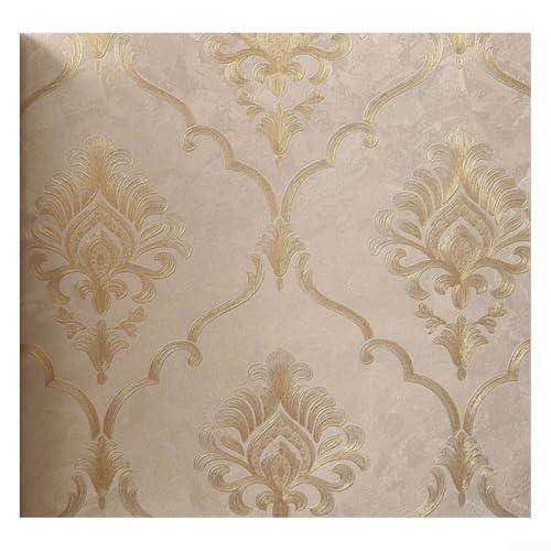 Yuanpgky Revêtement mural classique en relief 3D pour murs et meubles | Revêtement mural en PVC à motif damassé | 0,53 x 9,5 m | Décoration imperméable et nettoyable (B)