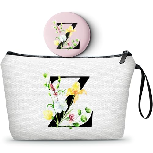 SEAMOON A-Z Gifts for Women Who Have Everything, Makeup Bag with Mirror,Z