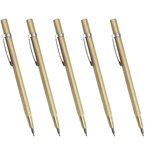 Stylo Gravure Métal Doré, 5 Pièces