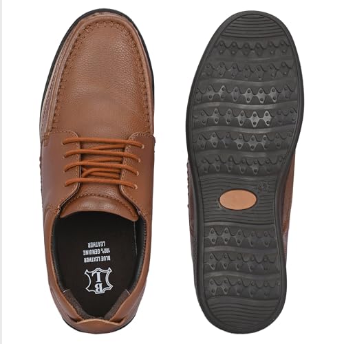 Image of Blue Leather by Centrino Genuine Leather Slip-On Men's Formal Shoe |Stylish with Soft Cushioned Insole |Trendy Non Lace-Up Design |Durable Leather with Anti-Skid Sole | Perfect for Formal Wear (3985)