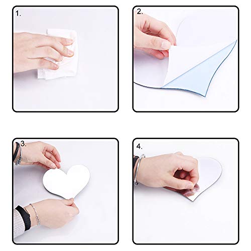 Ccinee 23Pcs Heart Shape Mirror Wall Sticker 3D Art Wall Decal Removable Mirror Wall Sticker For St. Valentine's Day Home Decoration #TOP2