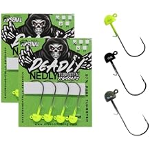 Arsenal Deadly Nedly Tungsten Jig Heads Tungsten with Light Wire Hook & Wire Keeper Mushroom Shape for Bass, Walleye, Panfish Stand-Up Presentation for Lures 8 PCS