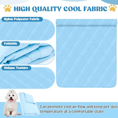 Hillsuren 2 Pack 40" x 60" Dog Cooling Mats with Storage Bags, Washable Cooling Pads for Dogs, Foldable Pet Self-Cooling Mat for Crate, Sofa, Floor, Car, Indoor Outdoor Summer Use — view 3