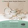 13 Pcs Pots and Pans Set, Nonstick Cookware Sets White Granite Induction Cookware, Non-toxic Healthy Non stick Kitchen Cooking Set with Frying Pans Set, Saucepans (PFAS/PFOA/PFOS Free) #1