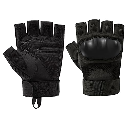 POPETPOP Unisex Half-Finger Gloves for Biking Men's Winter Riding Gloves Breathable Comfortable Anti-Slip