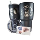 30oz Gadsden Flag Tumbler Don’t Tread On Me- American Flag Tumbler Travel Mug - Patriotic Coffee...
