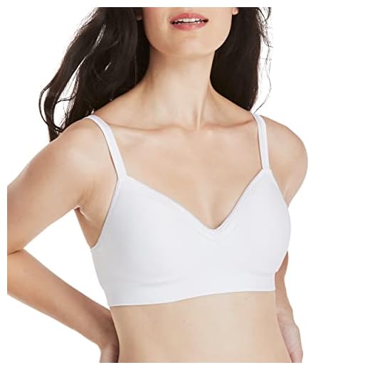 Hanes Women's Comfort Evolution Lace Wirefree Bra, White, Medium