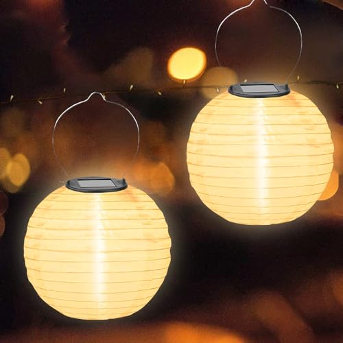 Solar Lampions Außen Wetterfest,2 Stück Lampions Solar Außen...
