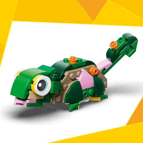Image of LEGO Creator 3 in 1 Turtle with a Water Lily Flower Toy - Rebuilds into Chameleon or Frog - 31377