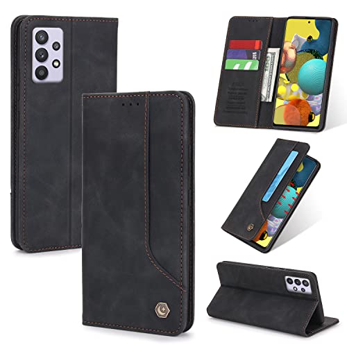 Celular Capa Samsung Galaxy A32 4G Case Flip Kickstand Suporte para 5 Cartões Carteira de Couro de D