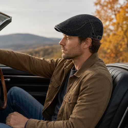 Image of 3Pcs Men's Newsboy Caps Cotton Cooling Hat Adjustable Flat Cap for Men