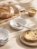 LE TAUCI Ceramiczna podpórka na łyżki do kuchni, 11 cm uchwyt na łyżkę do kuchenki, podpórka na łyżkę do kawy, podstawkę do kuchni, biała ceramiczna podstawka na łyżkę LE TAUCI do kuchni, biała