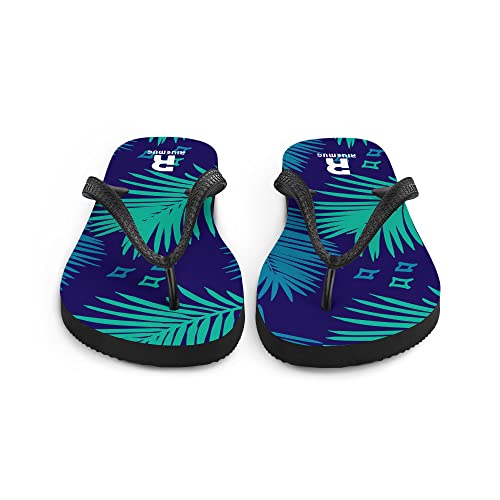 Flip-Flops Rubber Sole, Polyester Fabric, Black Y-Shaped Rubber Straps4