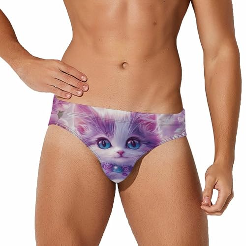 Traje de baño para hombre Cute Cat Rose con tecnología de secado rápido